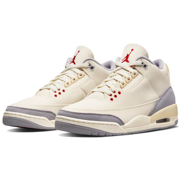 Air Jordan 3 Retro SE Muslin Men Sneakers Cream University-Red Cement-Grey DH7139-100