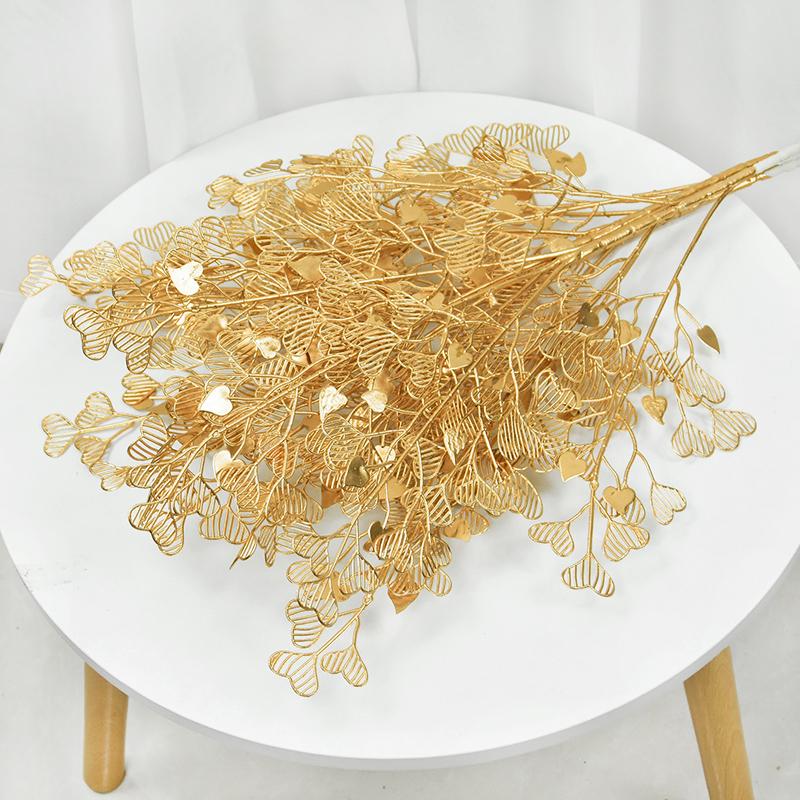 Golden Artificial Plants Eucalyptus Maple Leaf 2024 Christmas Decoration For Home Living Room Wedding Party Flower Arrangement