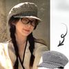Korean Retro Plaid Beret Women's New Spring and Summer Literary Versatile Octagonal Hat Showing Face Little Painter's Hat
