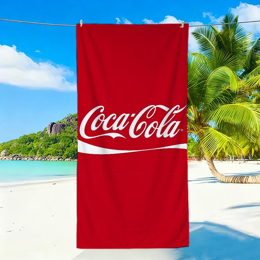 C-Coca C-Cola Fashion Logo Towel Sports Quick Dry Travel Camping Sandproof Soft Light Large Beach Towel