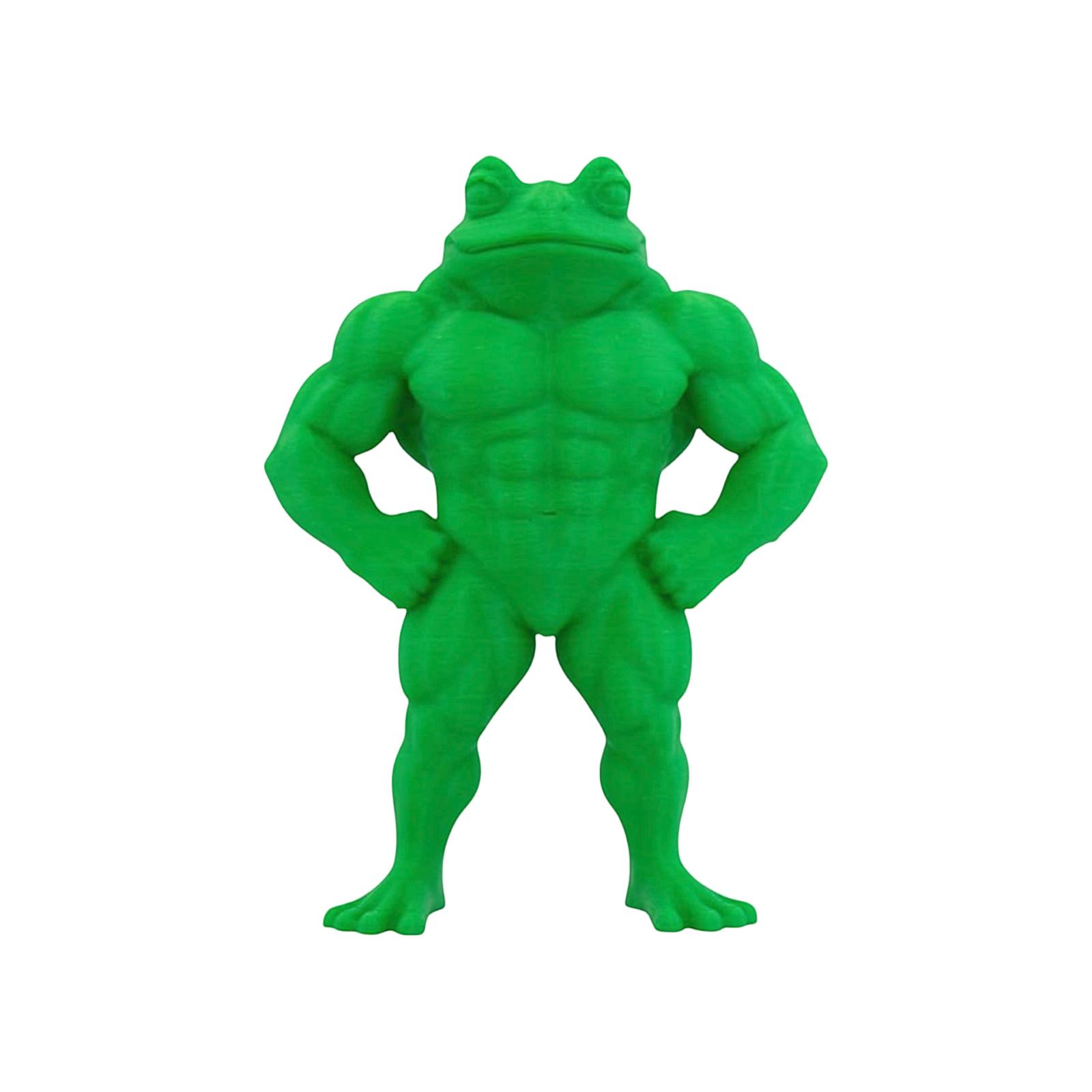 Flexing Muscle Figurine,Muscular Rubber Animal, 3D Printed, Humorous Desktop Decor One Size
