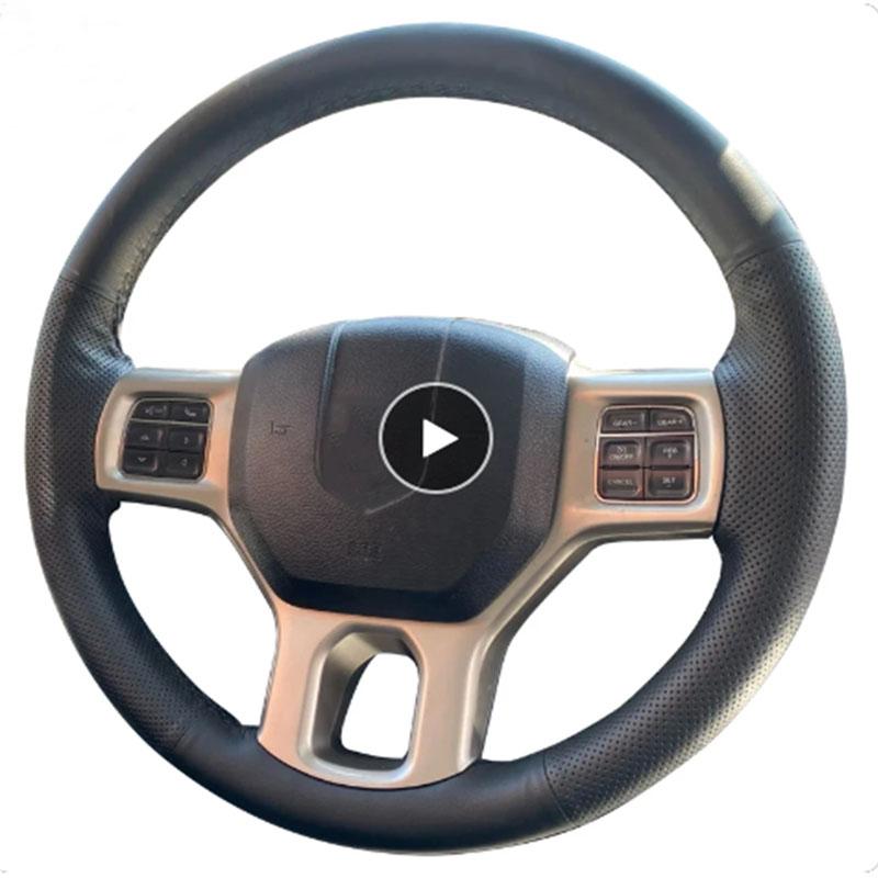 

Для Dodge RAM 1500 Classic 2012- 2500 3500 5500 2012-2018 Ручна прошивка нековзна шкіряна накладка на кермо автомобіля 4