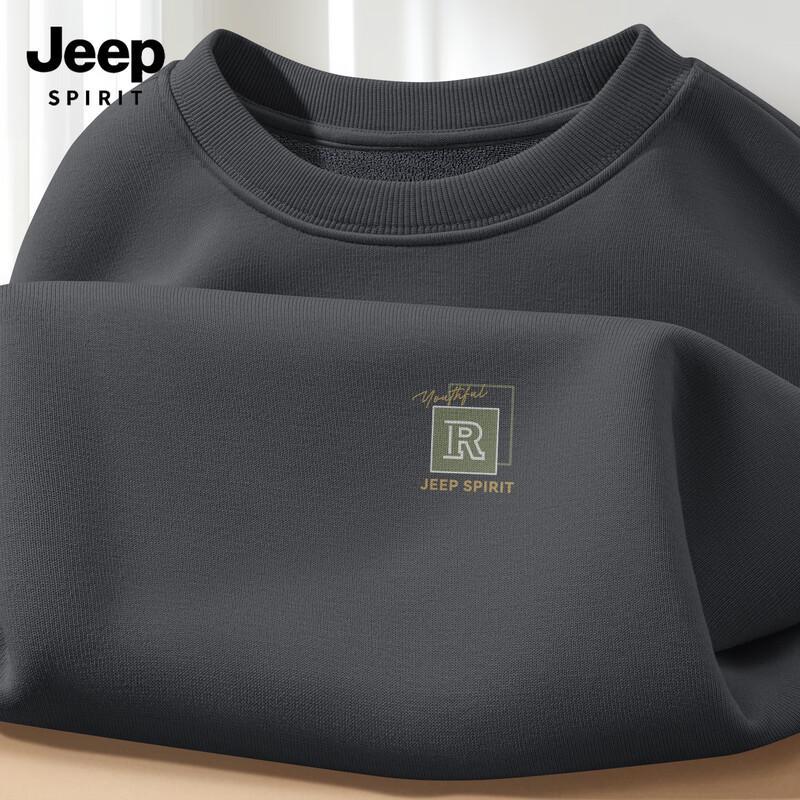 

JEEP SPIRIT Men s Fleece Lined Crewneck Sweatshirt L