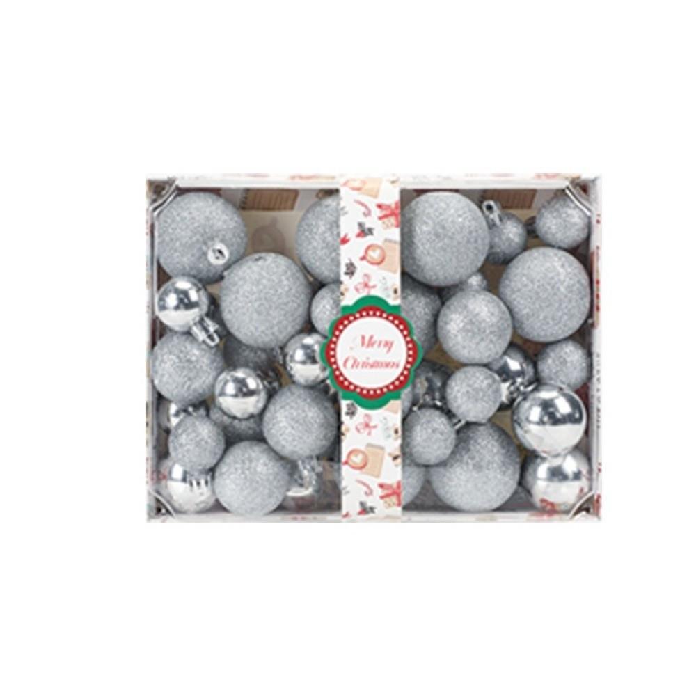 42Pcs/set Xmas Baubles Christmas Ball Set Plastic Xmas Ornament Ball Xmas Tree Hanging Pendant
