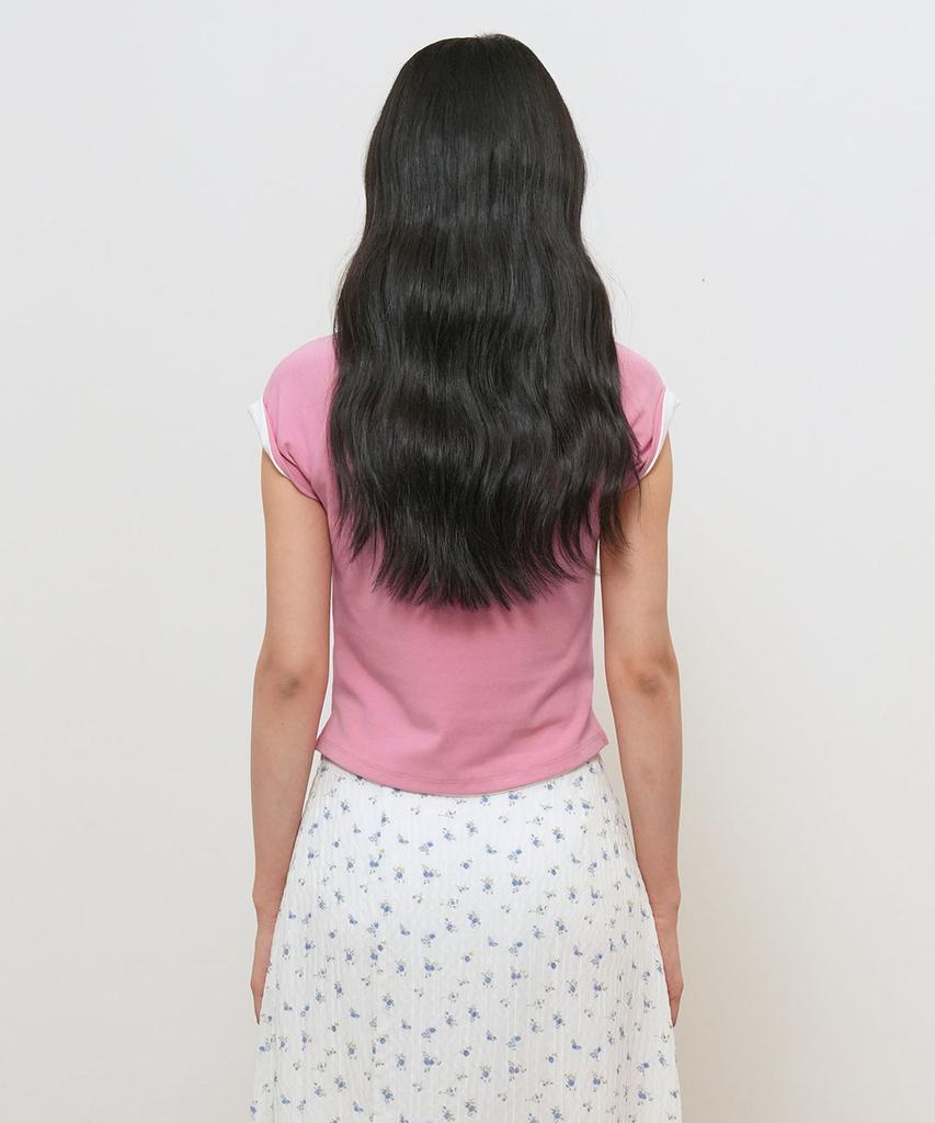 GENERALIDEA Snap Henley Neck T-Shirt [Pink] / Gf2Lts528