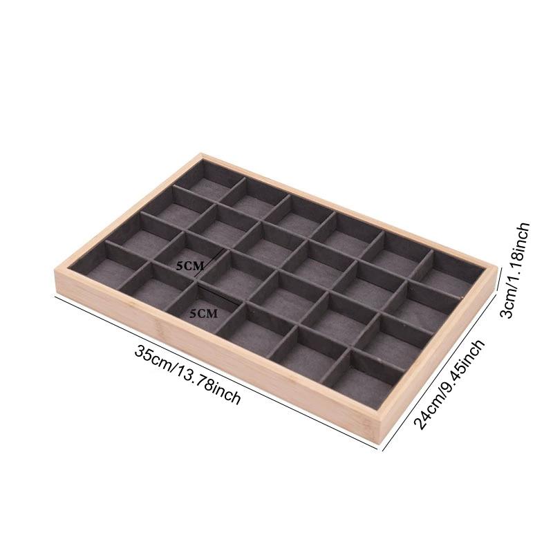 

24 Grids Jewelry Tray Multipurpose Display Storage Trays Jewellery Organzier For Earring Ring Bracelet Necklace Hair Accessories сірий