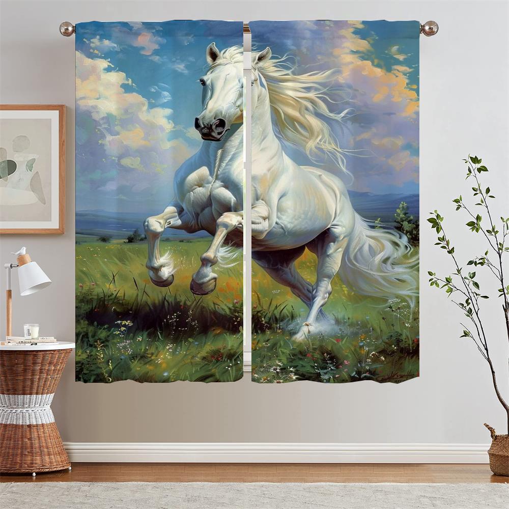 Diagram of Fine Horse Kitchen Curtains 2 Pcs Set Elegant Room Curtains on Offer Free Shipping Curtain Blinds Tentacles Blackout