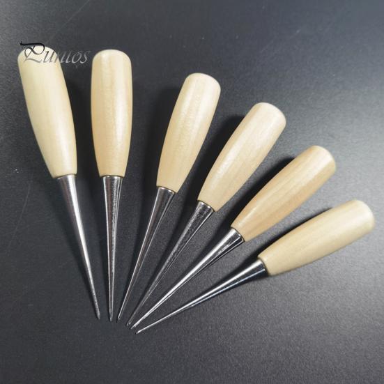 Nähahle, Locherwerkzeug mit Holzgriff, praktischer Lochkegel zum Selbermachen von Lederteppichen für die Heimnäherei