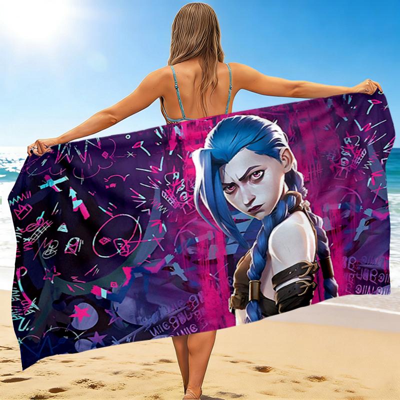 1Pc Cyberpunk Future Dreamscape Beach Towel Quick Dry Multiuse For Beach Pool Gym Yoga Home Travel Christmas Halloween Xmas Gift S1794