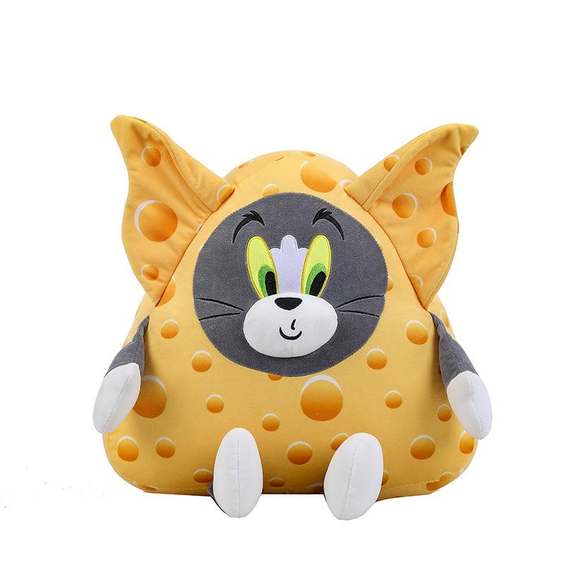 Cheese Cat and Mouse Pillow Doll Tom Cat Jerry Mouse Plush Toy Doll Children's Sleeping Pillow Gift