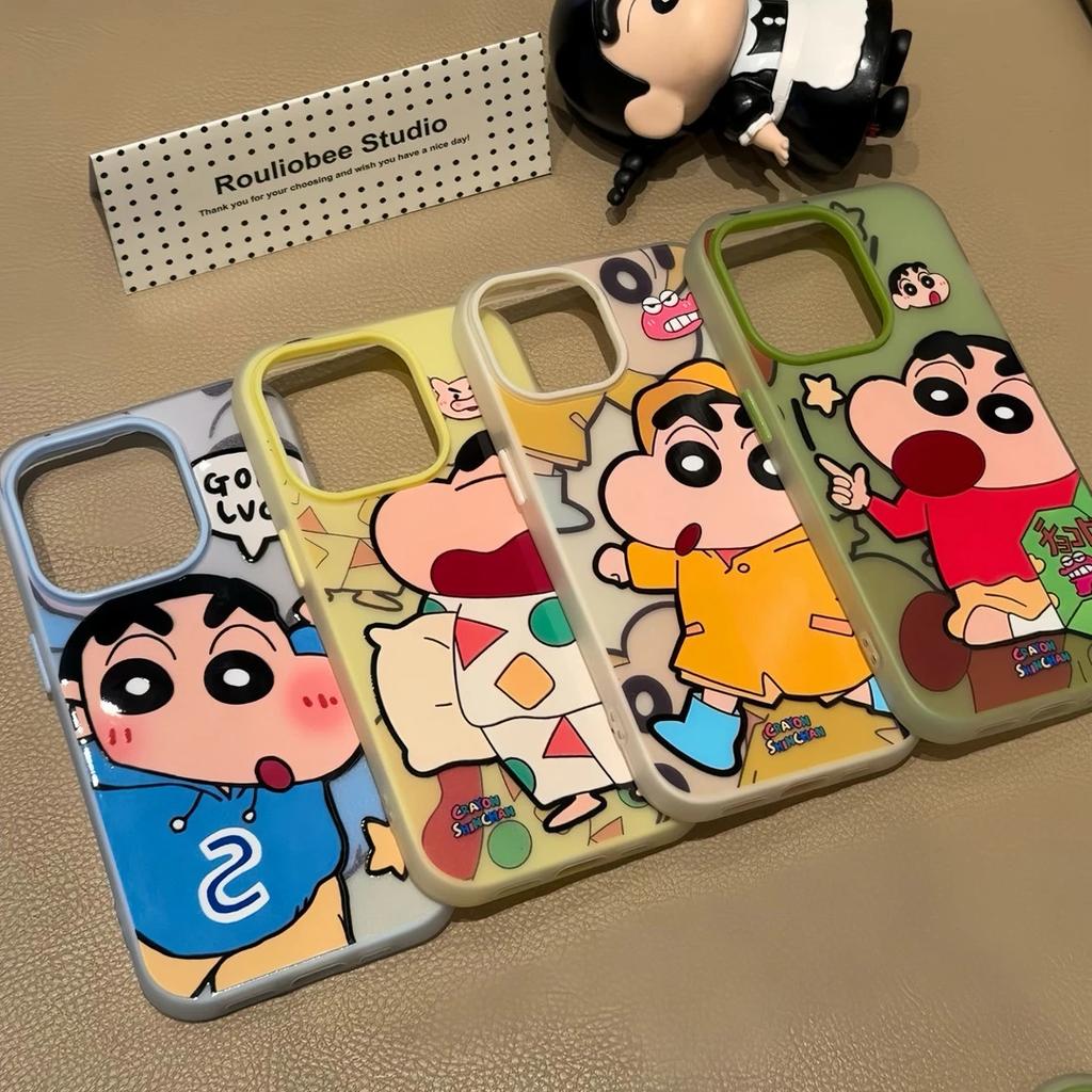 Cartoon animation crayon small new application apple 17 matte skin feeling mobile phone case iPhone16 anti-drop 15/14/13
