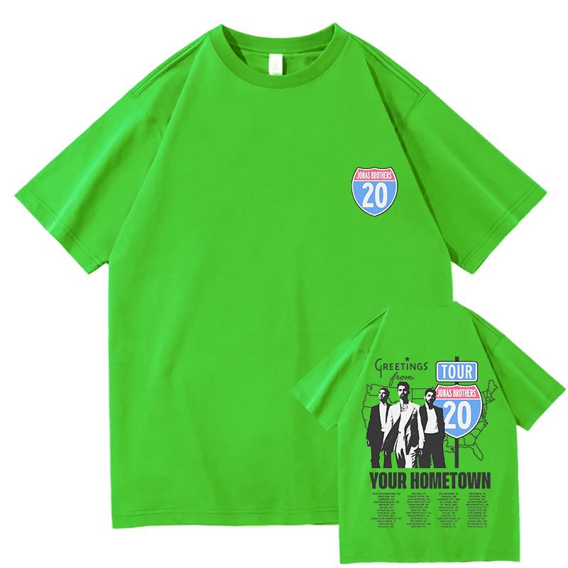 Jonas Brothers Greetings From Your Hometown T-shirts Mens Women Clothing Cotton Short Sleeves T Shirts Fashion Vintage T-shirt