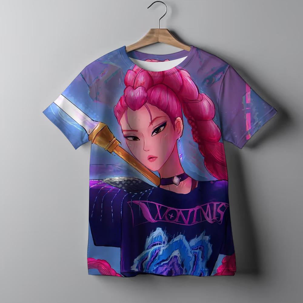 Y2K KPop Demon Hunters Kids T-shirt Cartoon Figure Printed Tops Tees Boys Girls Casual Short Sleeve Tshirt Children's Clothing