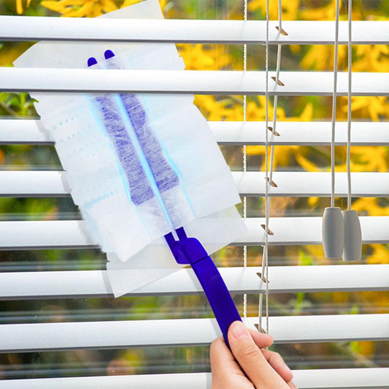 Disposable Electrostatic Dust Duster Blue Fluffy Fiber Brush Head Compatible Feather Duster Household Desk Cleaning Tool