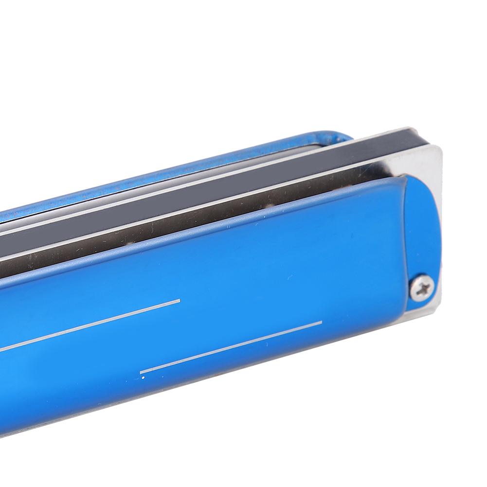 Blues Harp Mundharmonika 10-;Loch Professionelles Mundharmonika G-Ton Geschenke Edelstahlabdeckung(blau )