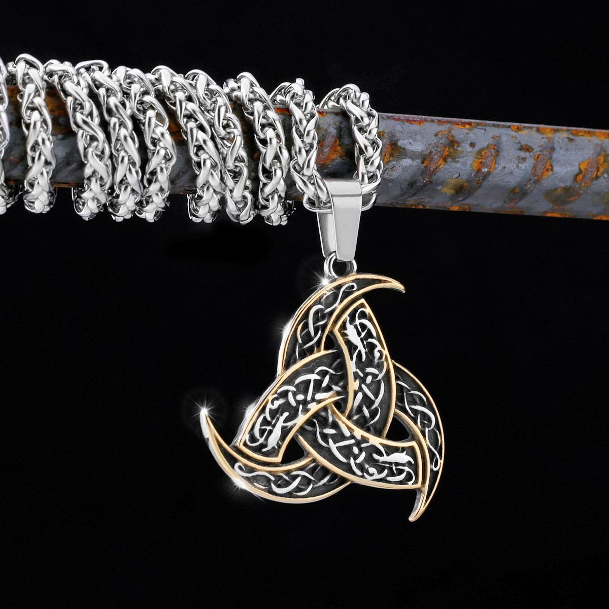 

Подвеска Nordic Viking из нержавеющей стали 316L с руной Одина и чашкой в ​​форме рога серебряный