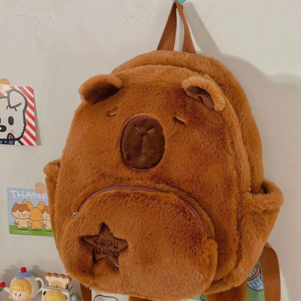 Животное Капибара Кукла Рюкзаки Мультяшная Капибара Модный Плюшевый Рюкзак Сумки Дети A