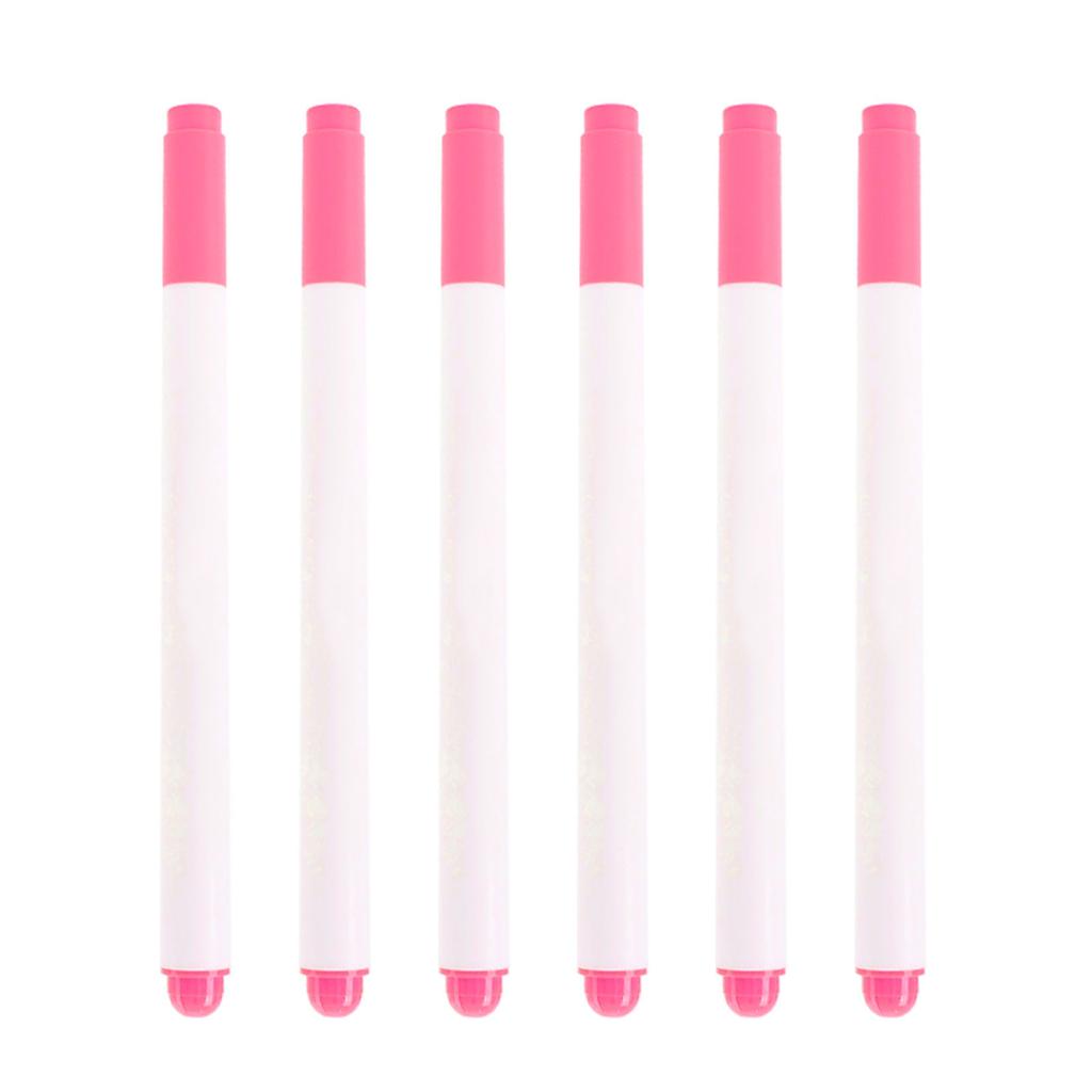 6Pcs Air Erasable Fabric Pen (1mm or 0.5mm) Water Soluble Fabric Marker Fine Point for Sewing Marking and Craft Project