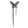 Zircon Butterfly Tassel Hair Clip with Wide Metal Grip for Women Elegant Alloy Statement Hairpin for Parties Weddings and Daily Wear