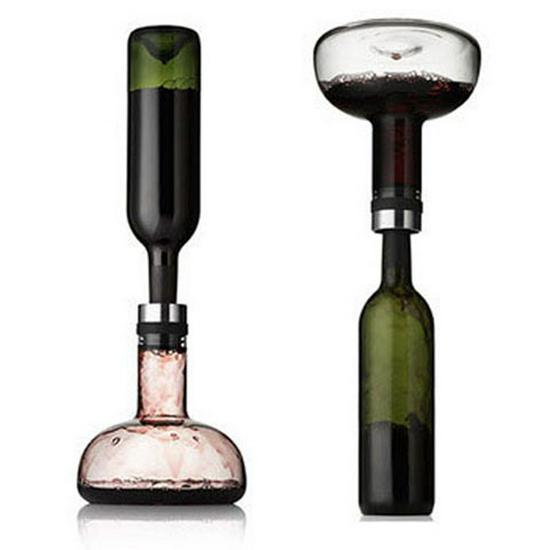 

Crystal Clear Red Wine Decanter with Waterfall Breathing and Steel Ball Filter