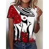 Μόδα Μοντέρνο Κοριτσίστικο T-Shirt 3d Εκτύπωση Γυναικείο Πουλόβερ Y2k Ρούχα Κοντομάνικα Τοπ Μπλουζάκια με Στρογγυλή Λαιμόκοψη Αθλητική Καθημερινή Μπλούζα