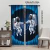 2pcs Astronaut Space Adventure Curtains   Contemporary Style   Rod Pocket   Semi-Sheer   All-Season   Machine Washable   Woven Polyest