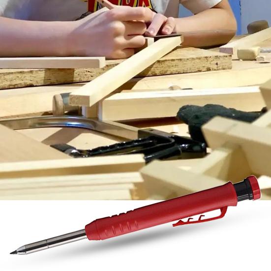 2.8mm Solid Carpenter Pencil Built-in Sharpener Scratch-resistant Graphite Manual Operation Woodworking Marking Pencil for Construction