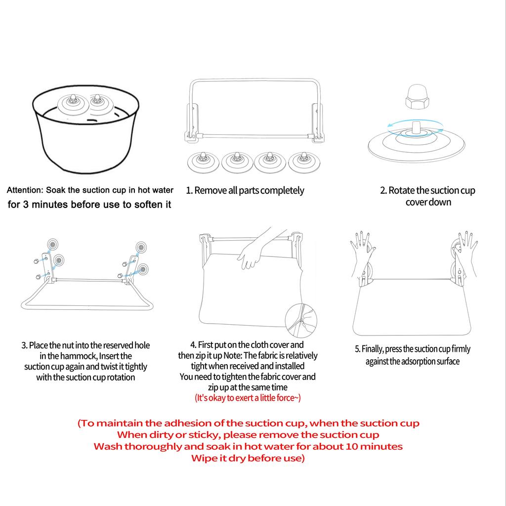[Grauer Katzenfensterliegeplatz] Faltbare graue Katzenfensterliege-Hängematte mit Eisenrahmen und starken Saugnäpfen, Indoor-Katzenbett-Sitz