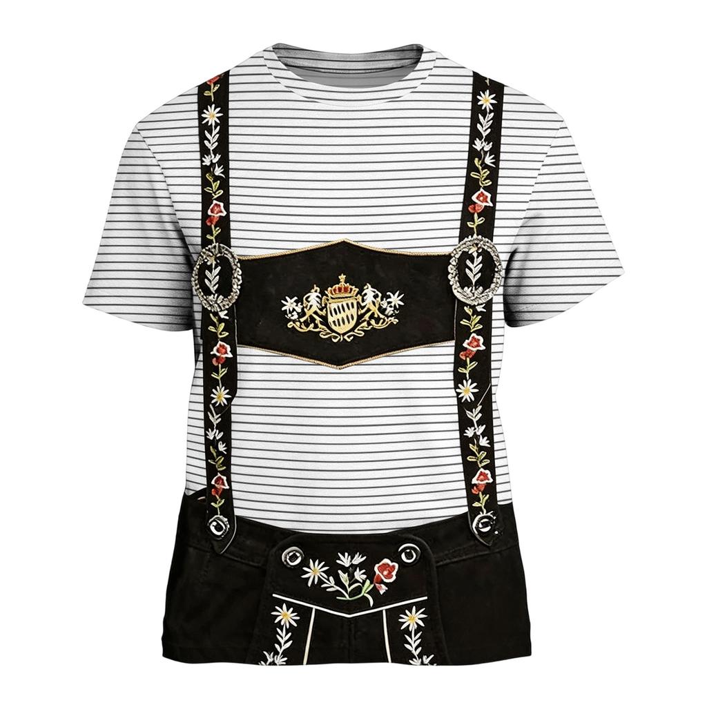 Herren T-Shirt mit kurzen Ärmeln und Retro Festival Print, lockere Passform, lässiges Sommer Top