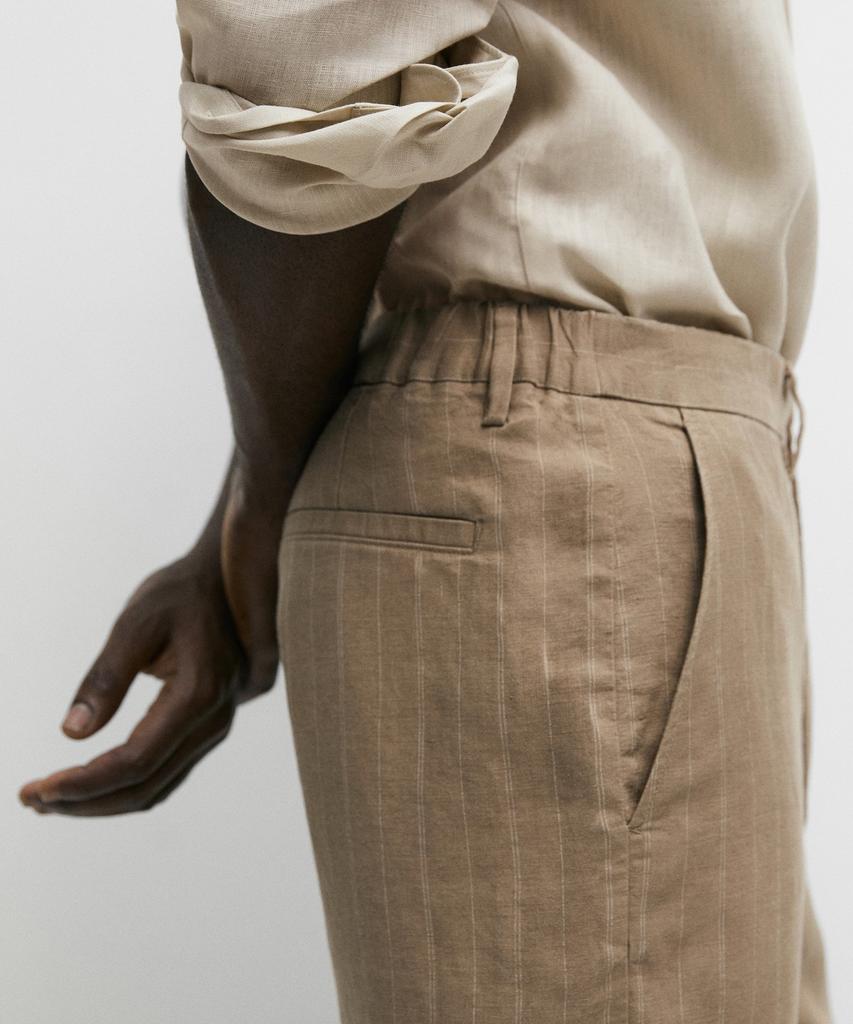 Masimodutti 100% Linen Striped Pants