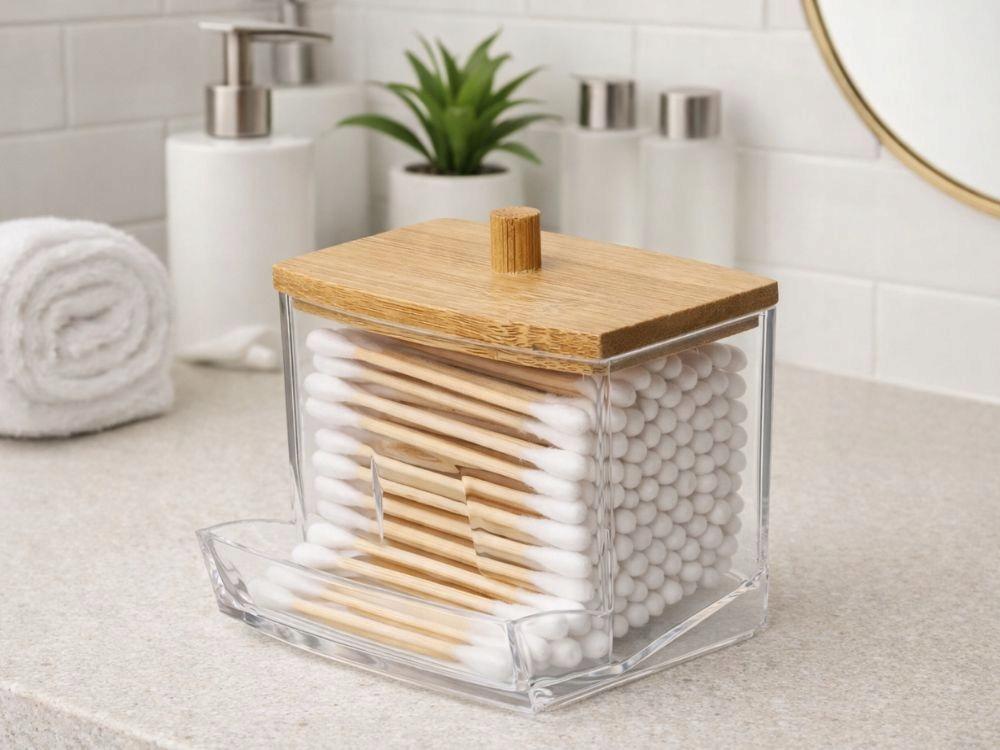 Bathroom Organizer Container for Ear Buds, Hygienic, Cosmetic