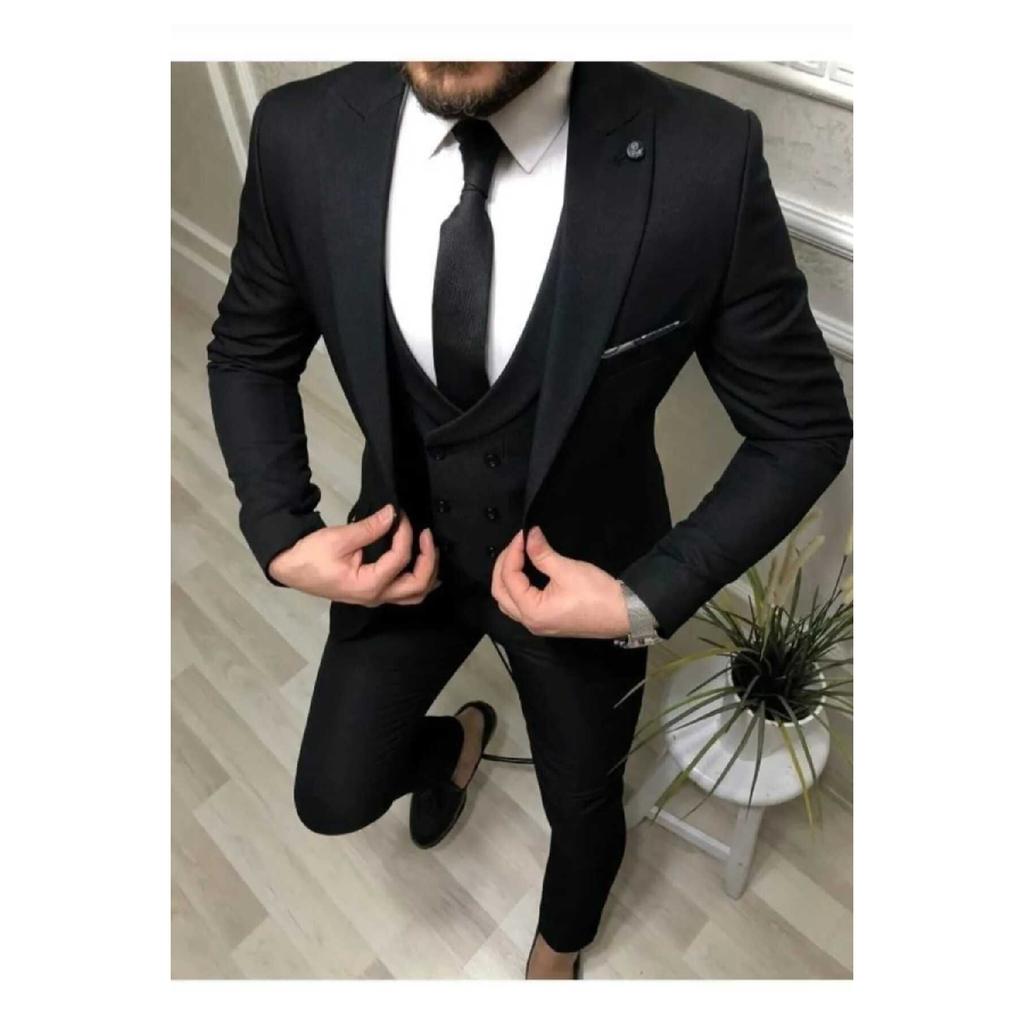 Men's Slim-fit Vest Suit (collar Ornament And Tie Gift)