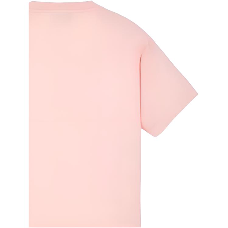STONE ISLAND T-shirt da uomo con stampa logo SS23, girocollo, manica corta, rosa 78152NS83-V0080