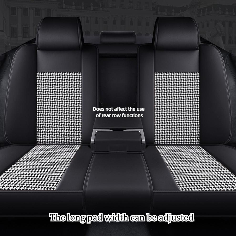 Classic Combo PU Leather Breathable Fabric Car Seat Covers Full Coverage Soft Durable for Split Headrest Seats All Seasons