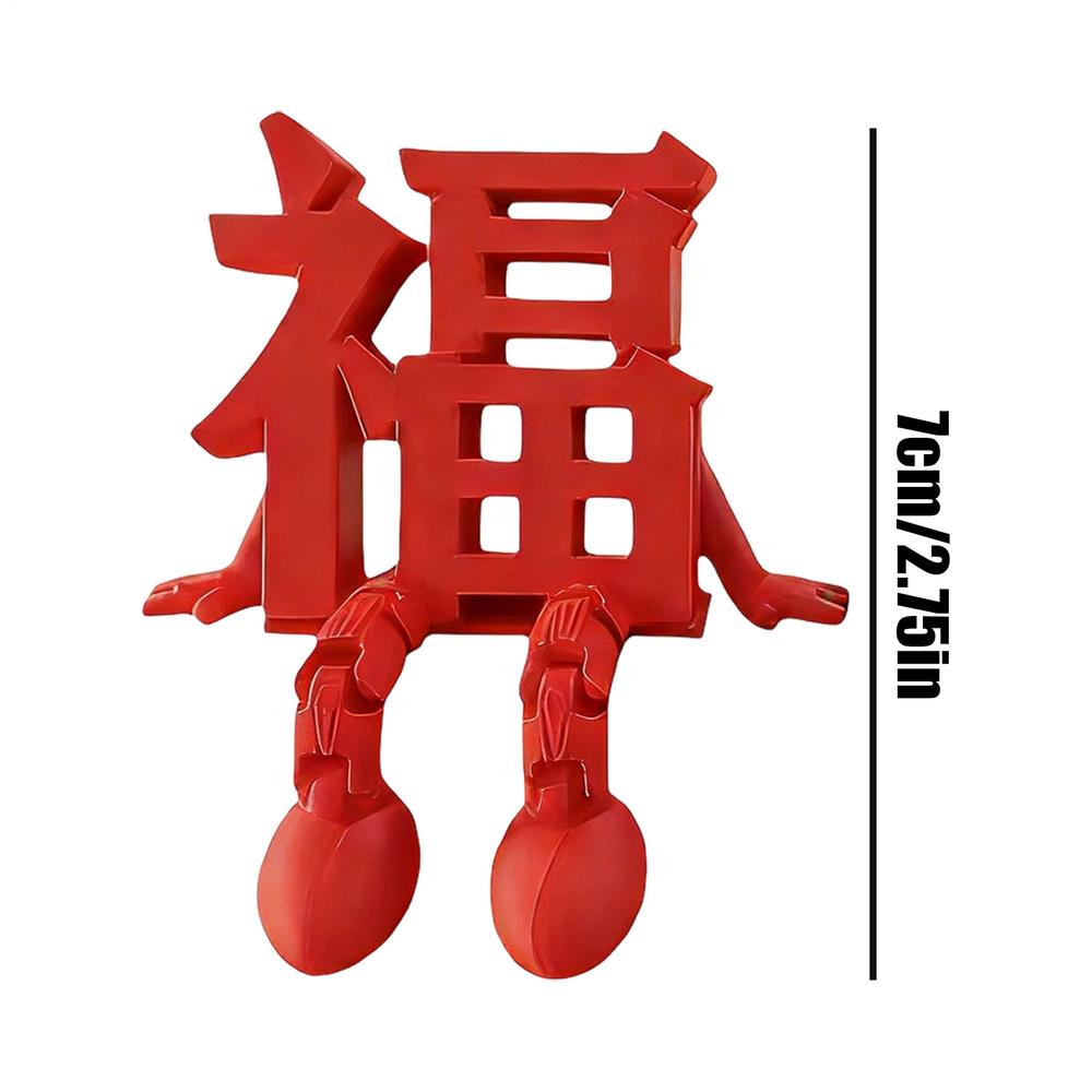 

Chinese New Year Door Decorations Magnetic Traditional Fu Character Figurine Chinese New Year Decor For Desktop Display Bedside красный
