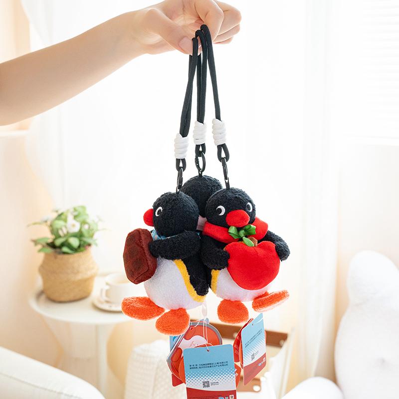 Genuine Pingu Penguin Plush Toy Pendant Adorably Penguin Doll Couple Keychain Car Key Holder Kawaii Home Decor Toys Xmas Gift