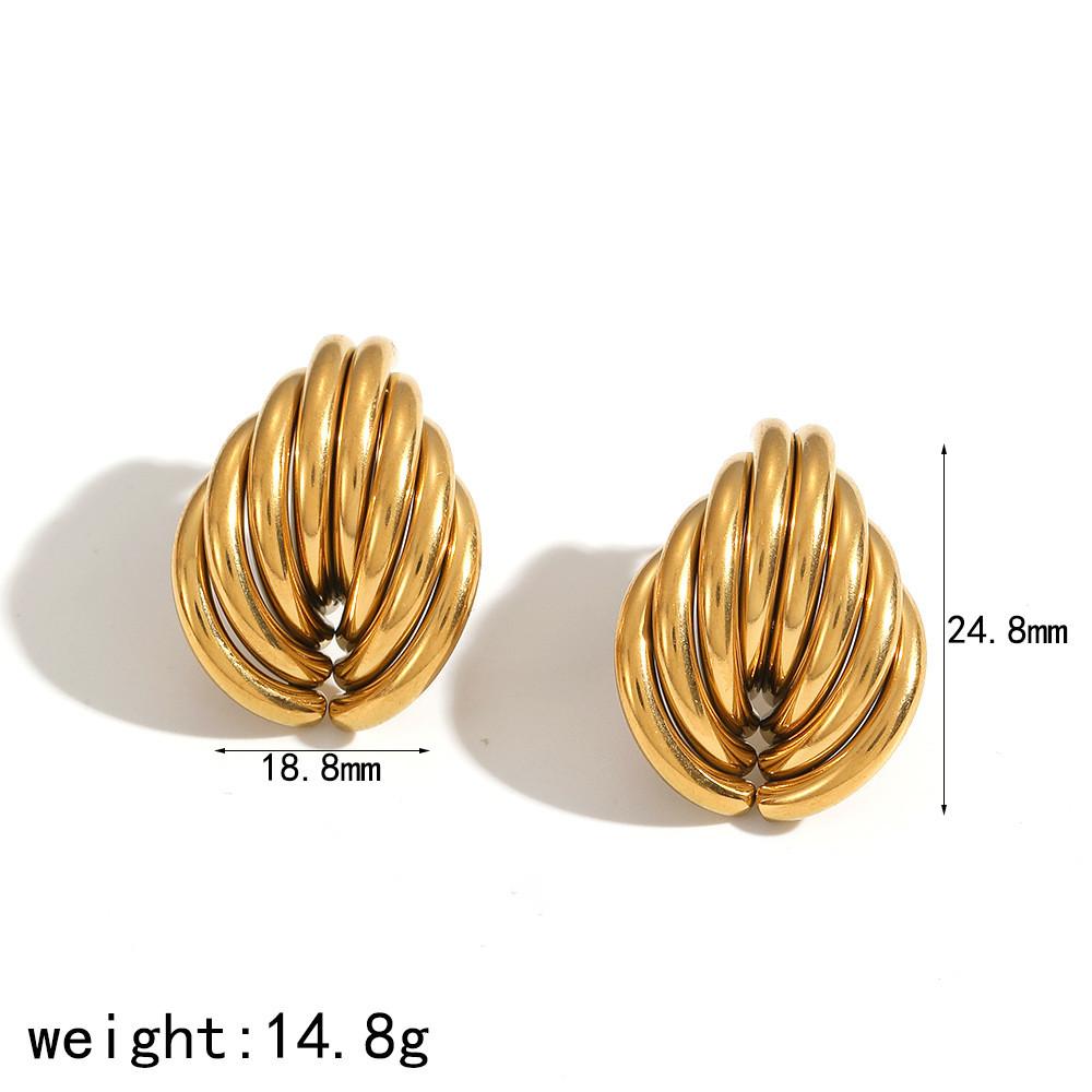 Geometric Stainless Steel Earrings For Women With Pvd Finish For Trendy Fashion