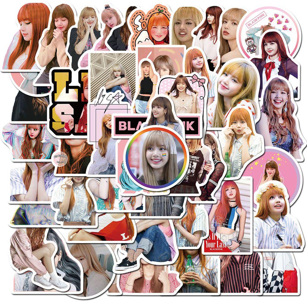 Lebendige 50 Stück Blackpink Lisa Sticker Kollektion für individuelle DIY Dekorationsprojekte