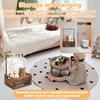 Baby Shower Crate Closet Thickened Wood Baby Shower Basket with Handle Hollow Out Baby Storage Crate with 5 Hangers and Wreath