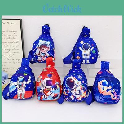 Childrens Cartoon Space Astronaut Chest Bag With Breathable Nylon For Kindergarten Kids