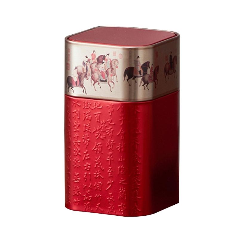 

Small Square Kitchen Canisters Empty Tinplate Tea Storage Containers Mini Portable Cookie Candy Box Tea Packagings Box small красный