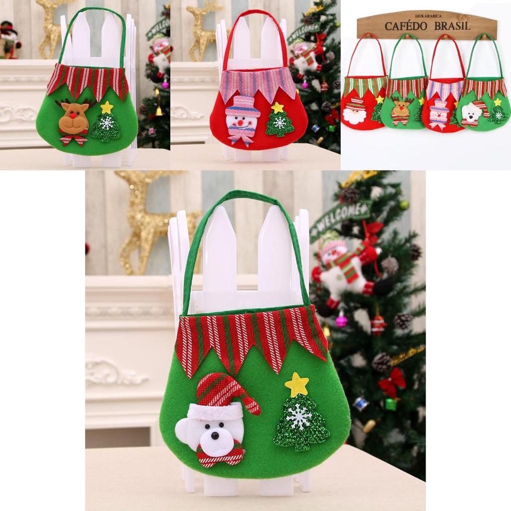 Christmas Gift Bag Set With Candy And Apple Designs For Holiday Parties