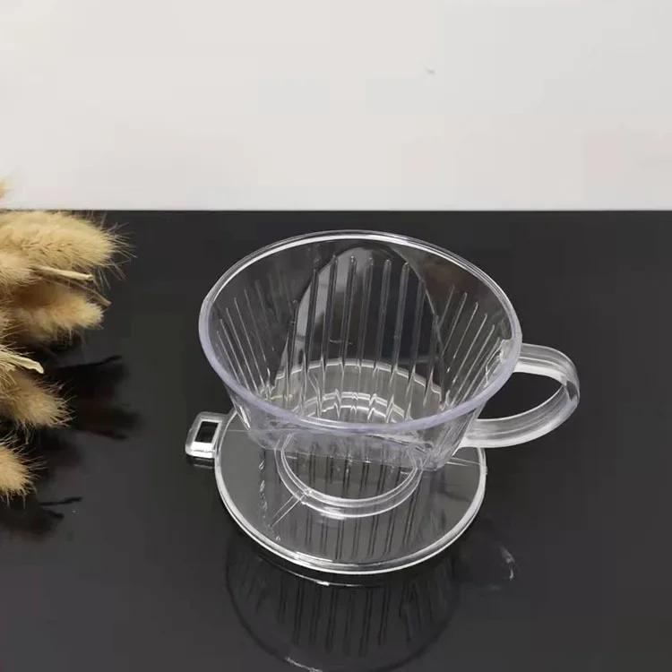 Wiederverwendbarer Kaffee-Dripper Harz-Kaffeefilter für Pour Over Barista Kaffeebrüh-Trichter Filterbecher 1-4 Tassen