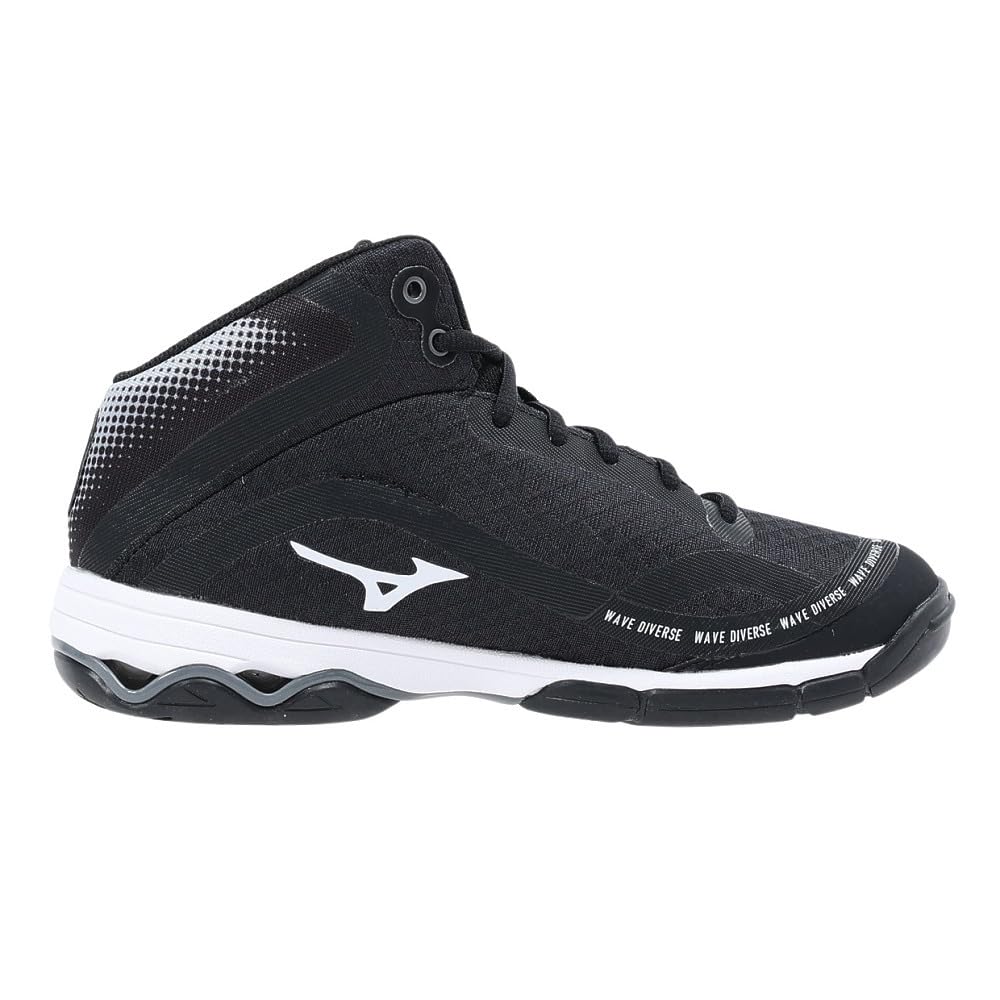 Mizuno Wave Divers DE 2 Fitness Black x White x Light Size 2E Shoes, Indoor, Studio, Gym, Exercise, Gray, 23.5 cm,