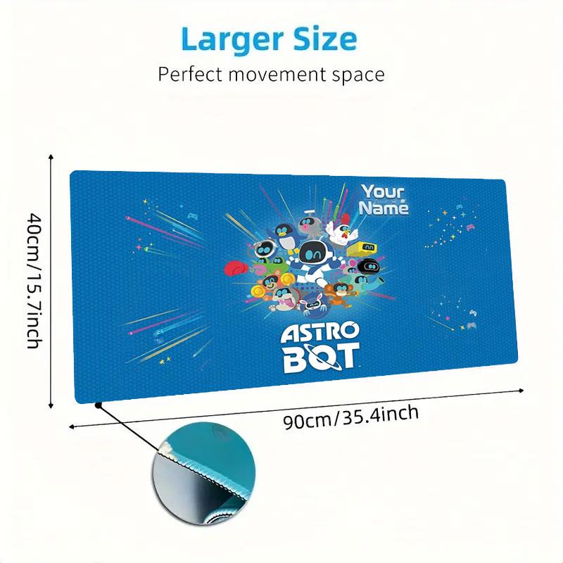 ASTRO BOT Custom Name Large Size Mouse Pad Large Gaming Table Cushion Non-slip Laptop Tablet Big Mousepad XXL Mat Mini PC Playmat With Lock Edge