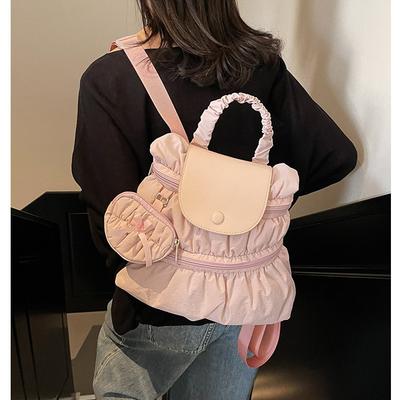 Sac à dos plissé premium pour femme nouvelle mode style collège petit cartable hiver simple et polyvalent