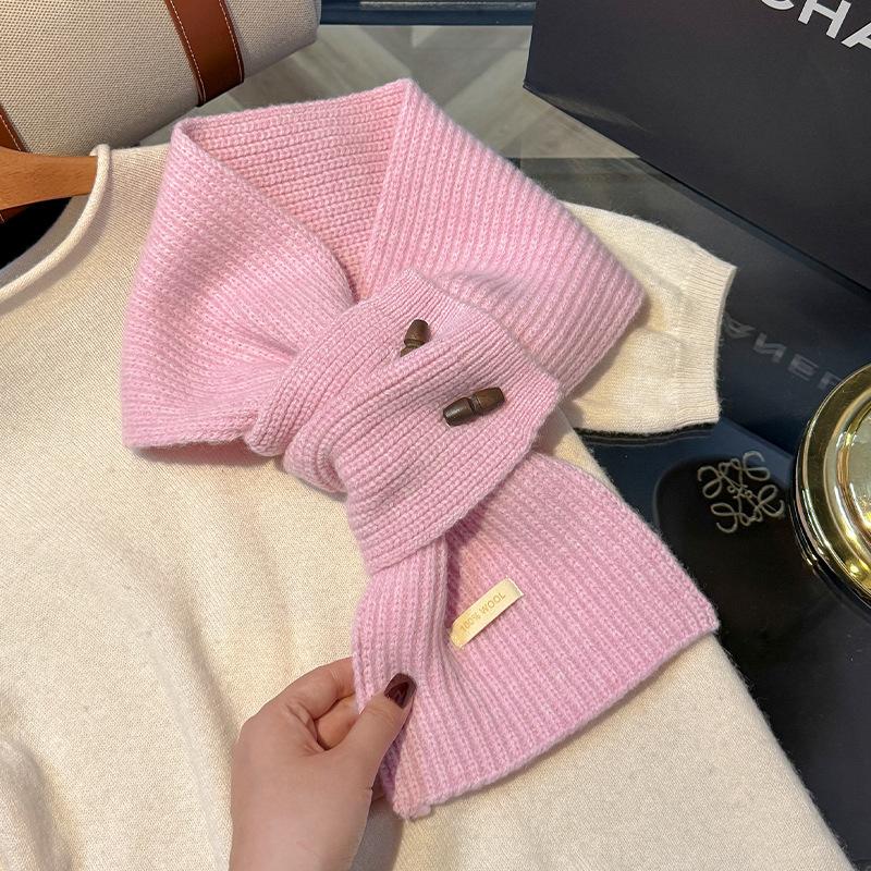 Wool Knitted Winter Scarf For Women Warm Cashmere Scarves Neckchief Solid Lady Shawl Wrap Female Pashmina Bufanda