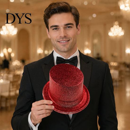 Magician Costume Accessories for Adults Kids Shiny Top Hats, Glitter Hat Adult Kids, Colorful Hat, Victorian Dress Up Christmas Sparkling Parties