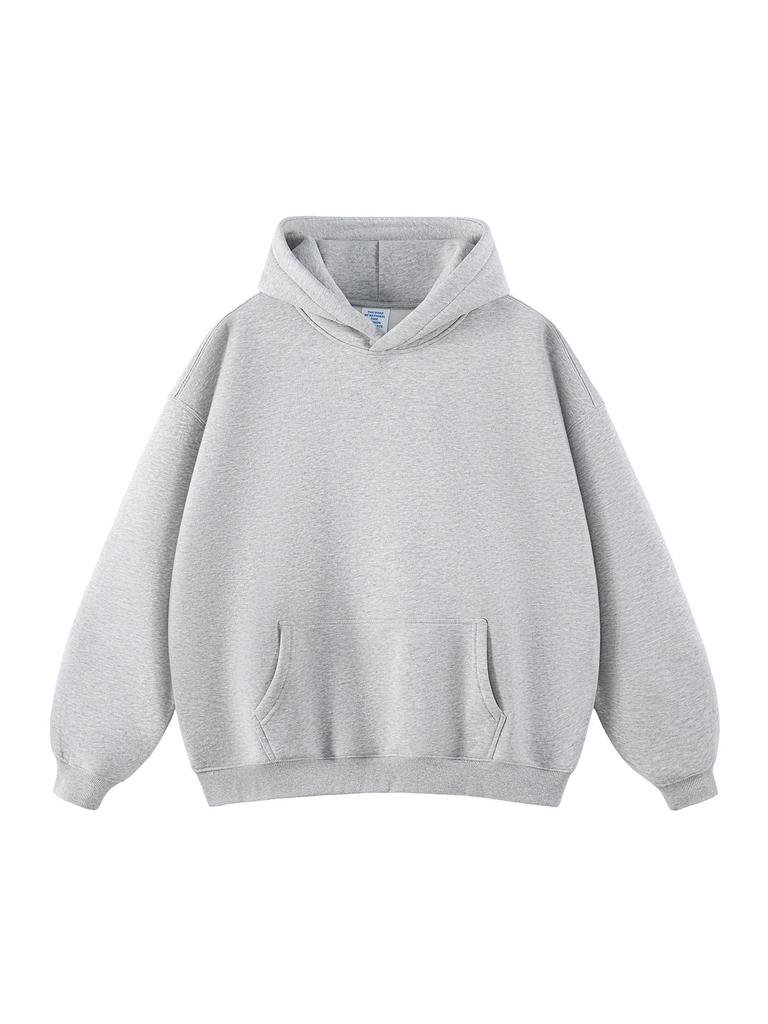 Men's Heavyweight American Trend Hoodie - Solid Color Casual plus Velvet