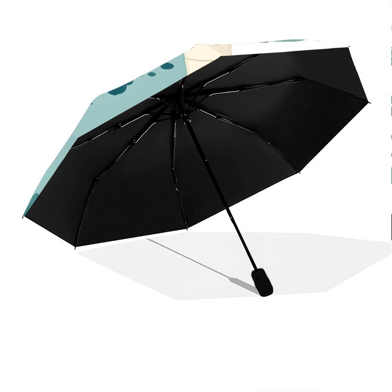 Flower Dinosaur  pattern, automatic folding umbrella, portable and foldable design, 8 ribs, a Christmas or birthday gift.